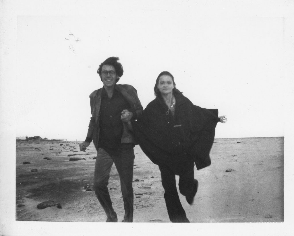 Joe Brainard and Anne Waldman running along Westhampton Beach, N.Y., where Kenward Elmslie had a house. Circa 1972.